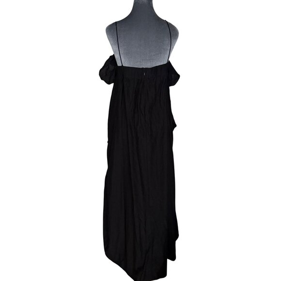 COS Black Ruffled Maxi Dress Sleeveless Adjustable Straps Size 44/14 - Picture 3 of 5